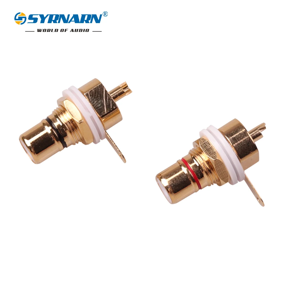 

2Pcs/1Pair High quality Rhodium/Gold Plated Copper CMC RCA Female Terminal Jack Socket AV Audio Video RCA wire Connector