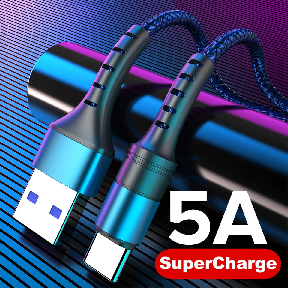 Кабель USB Type-C 5A QC 3 0 для быстрой зарядки телефонов Huawei P30 P20 Mate 20 Samsung S9 8 | Мобильные