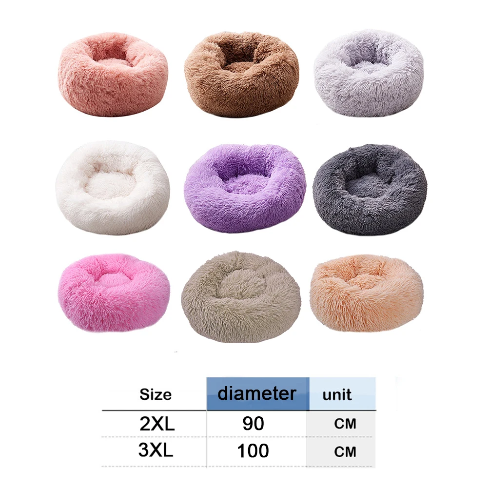 

Folding Round Dog Nest Bed Cashmere Warm Cat High-quality Comfortable House Sleeping Bed Portable Pet Presents Product