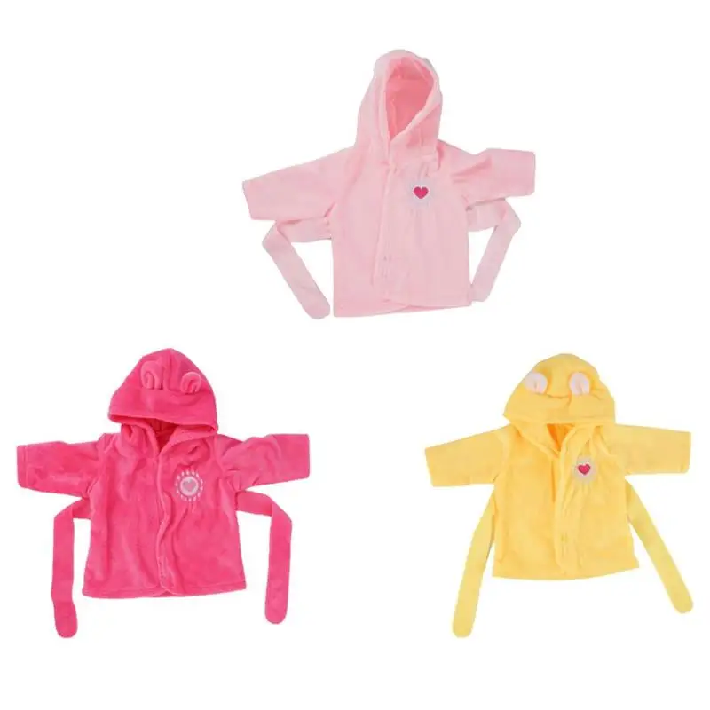 

1Pc Cute Pajamas Suitable For 18-inch Red Bathrobe Ears Yellow Rabbit Girl Toy Accessories G7O2