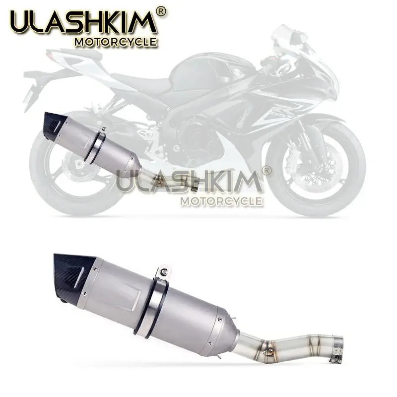 Мотоцикл Полная выхлопная средняя труба без шнуровки для Suzuki GSXR600 Gsxr700 Gsxr750 K7 GSX R700