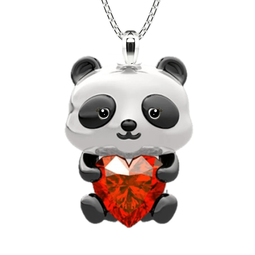 бижутерия для женщин 2022 Модное ожерелье с пандой и красным кристаллом