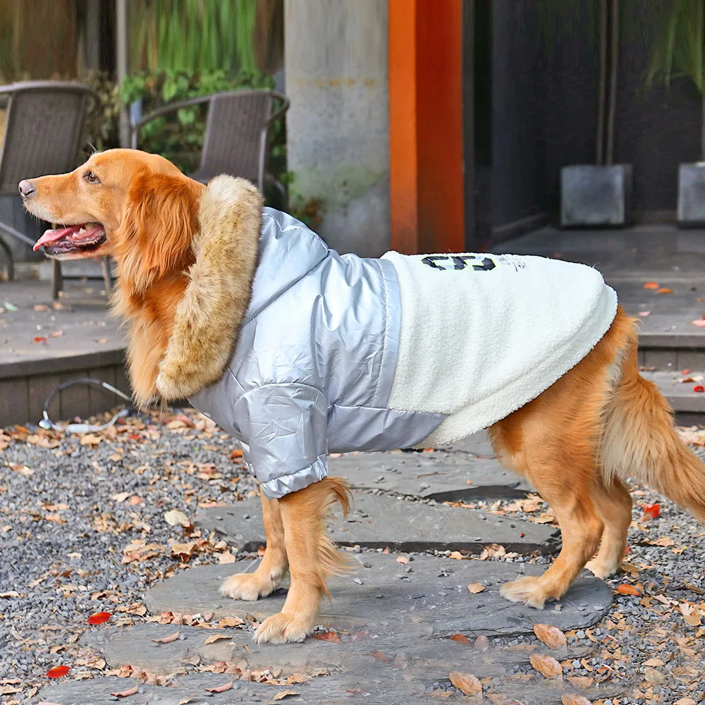 

Thick cotton coat space silver pet coat medium-sized dog large dog winter pet warm dog coat