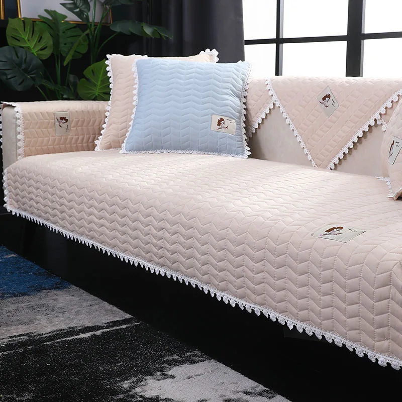 Чехол для дивана из мягкого плюша эластичный нескользящий | Дом и сад