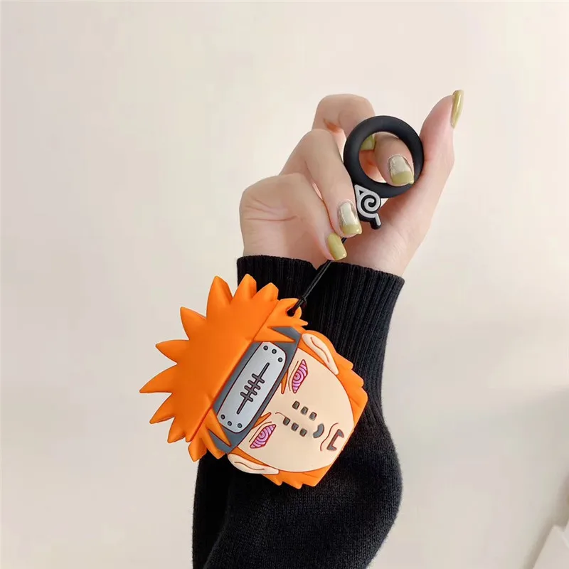 Silicone Earphone Case For Airpods 2 Cartoon Naruto Payne Headphones Cover Apple Air pods 1 Earpods Keyring |
