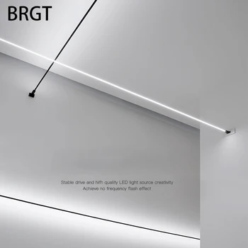 BRGT LED Skyline Linear Light Strip Line Ceiling Lamp Aisle Steel Wall Lights For Living Room Background Decor Indoor Lighting