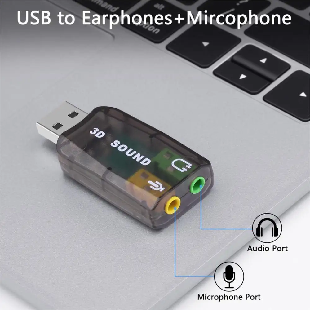 Виртуальная 7 1 внешняя звуковая карта USB к разъему 3 5 мм наушники микрофон для ПК