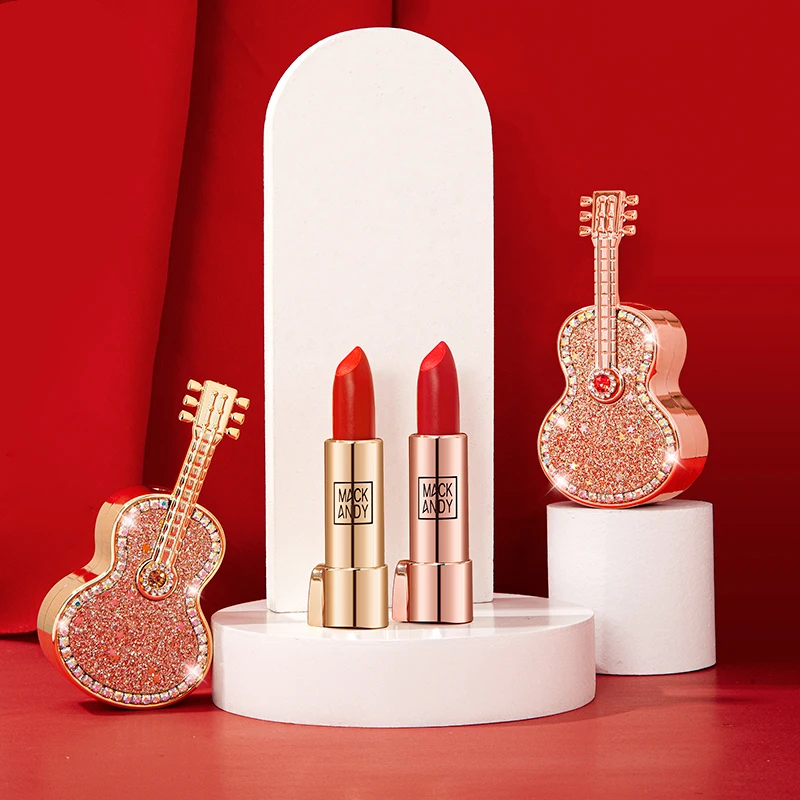 

Mini Violin Lipstick Velvet Matte Moisturizing Nourishing Tint Long Lasting Non-Stick Cup Lip Glaze Makeup Cosmetics TSLM1
