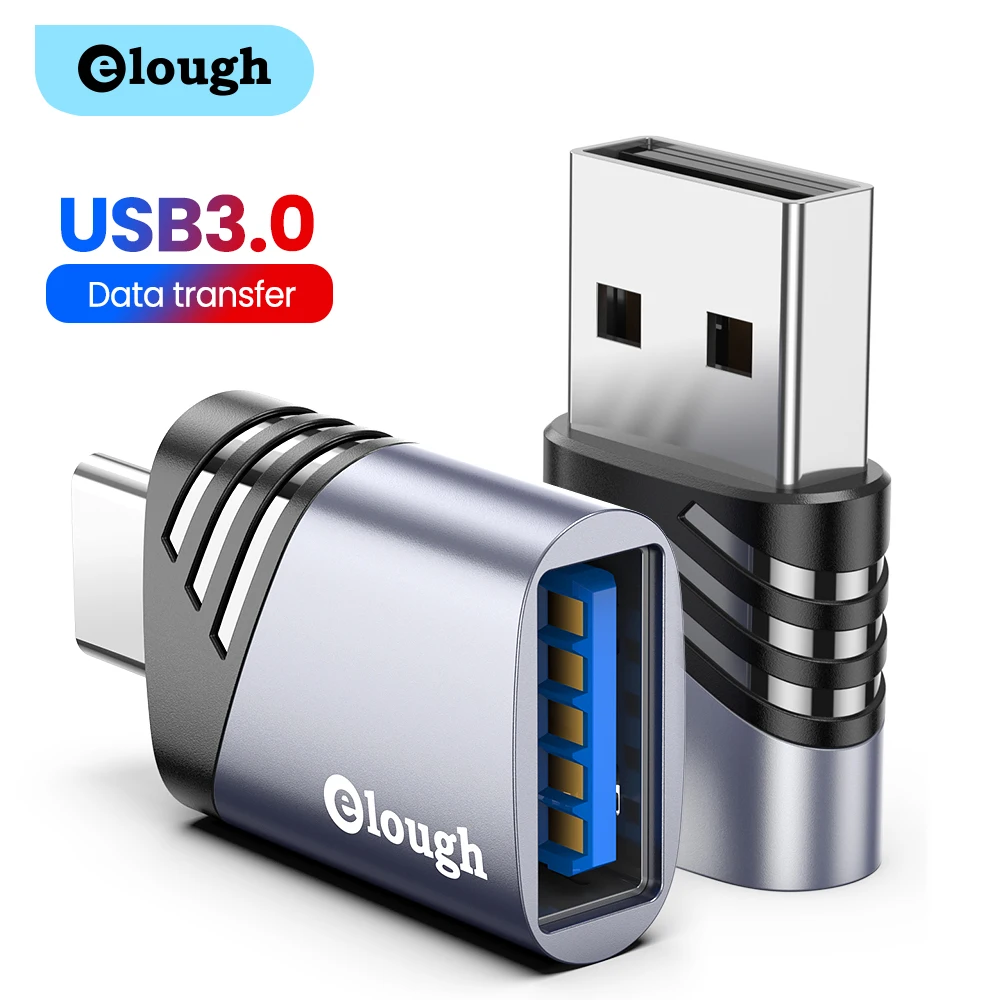 Адаптер Elough с USB 3,0 на Type C, адаптер OTG на USB C, внешний адаптер «штырь-гнездо Micro USB Type-C» для Macbook, Xiaomi, адаптеры POCO