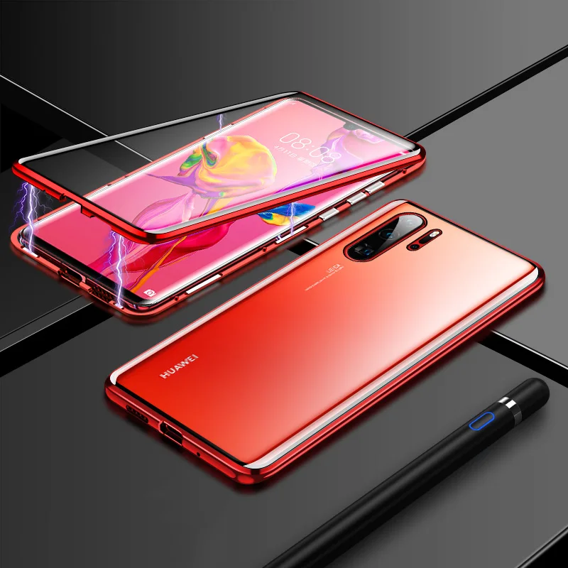 Металлический магнитный стеклянный чехол для huawei P20 P30 Lite P Smart Z Y6 Y7 Y9 Prime Honor 8X9X20 mate 30 Nova 3 3i 5i 5 Pro