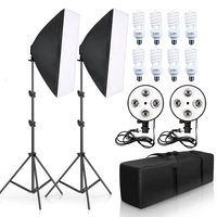 50cm70cm softbox photography lighting kit continuous lighting kit with 2m light stand studio lighting kit with 8pcs 45w bulbs