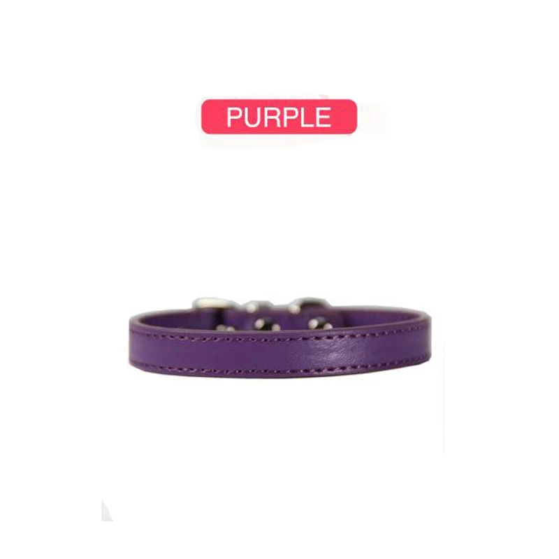 Purple SUPREPET ошейники для кошек из искусственной кожи Красочные Мягкие кошачий собачий ошейник для маленьких кошек средних кошек щенков Регулируемый ошейник кожаный ремешок - Цвет: Purple