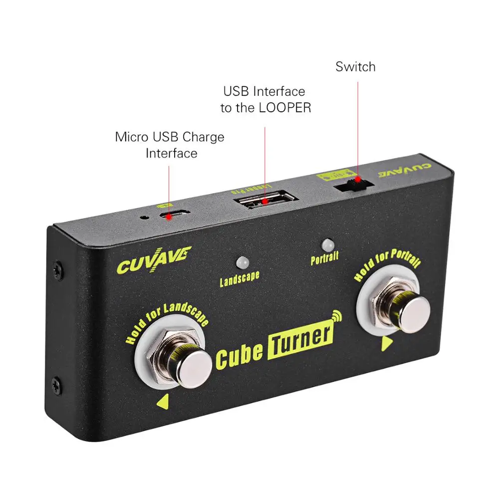 

CUVAVE Cube Turner Wireless Page Turner Pedal Built-in Battery Supports Looper Connection Compatible for guitar accessories