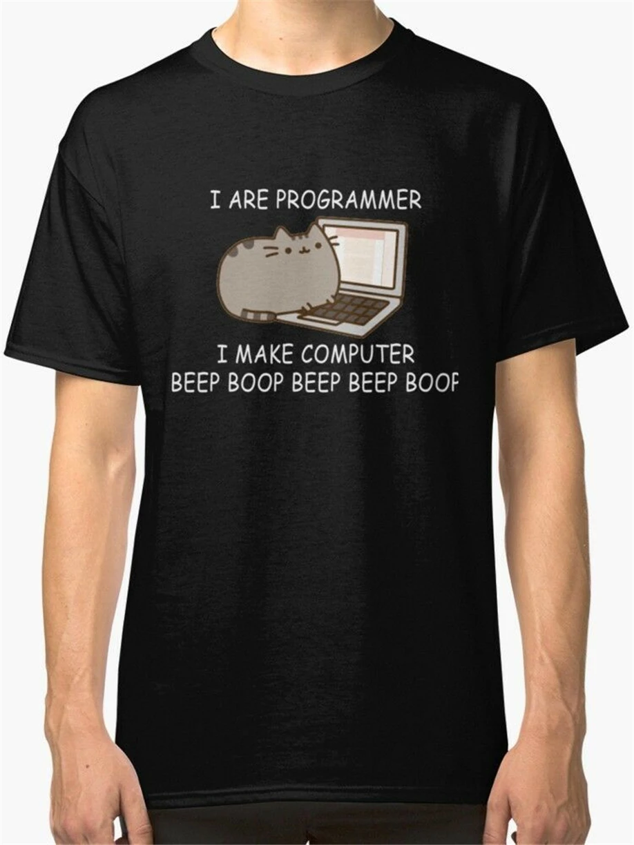 I Are Programmer Make Computer Beep Boop Coder Мужская футболка Черная высококачественная