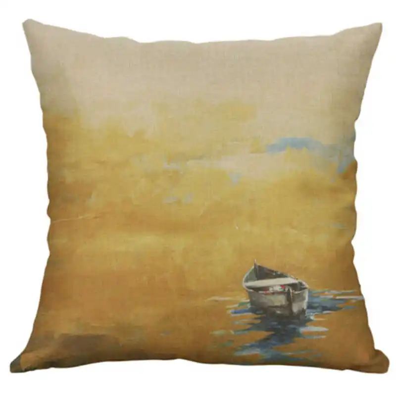 

Linen Cotton Cushion New Pillow Home Printing Cases Decor Exquisite Cover flower