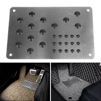 universal silver car floor mat foot heel scuff plate non slip carpet patch automobile alloy wear plate anti skid pad