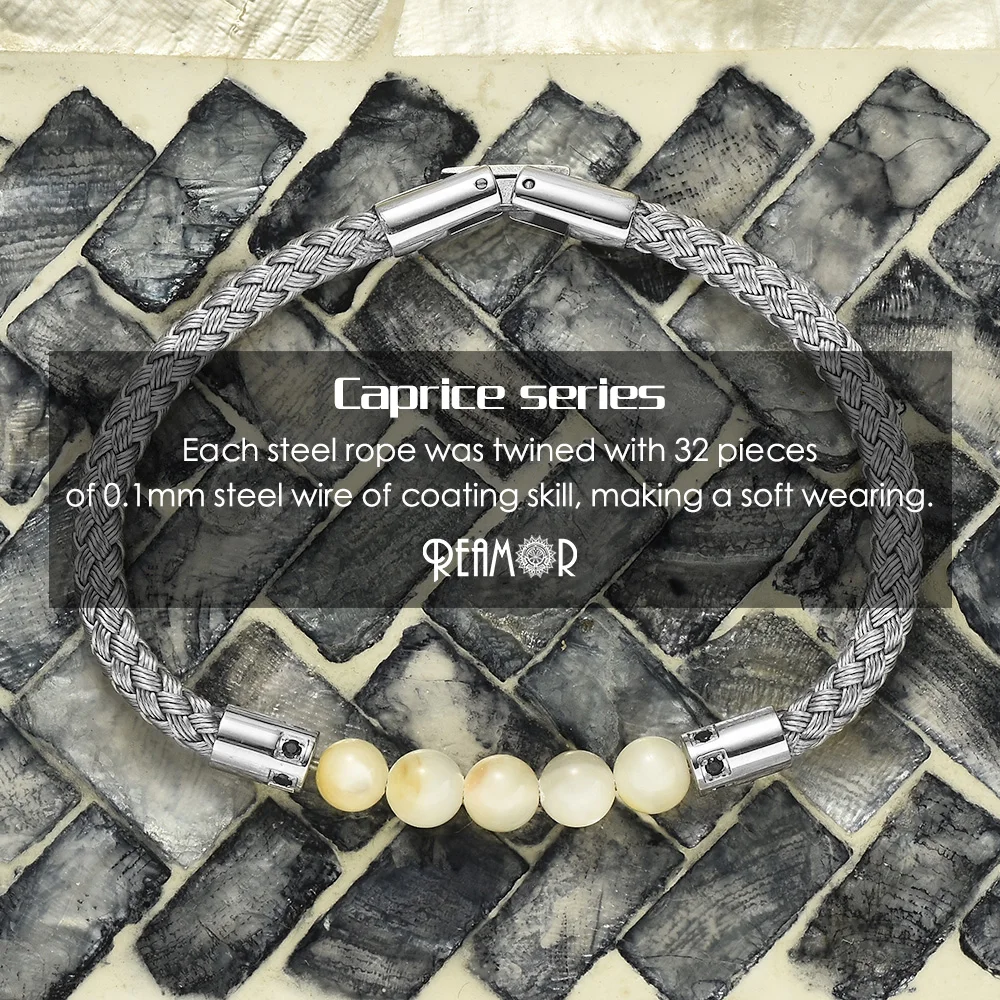 RUIMO Luxury Gold 316L Stainless Steel Wire and Detachable Natural Stone Bead Jewelry Men and Women Bracelet for DIY