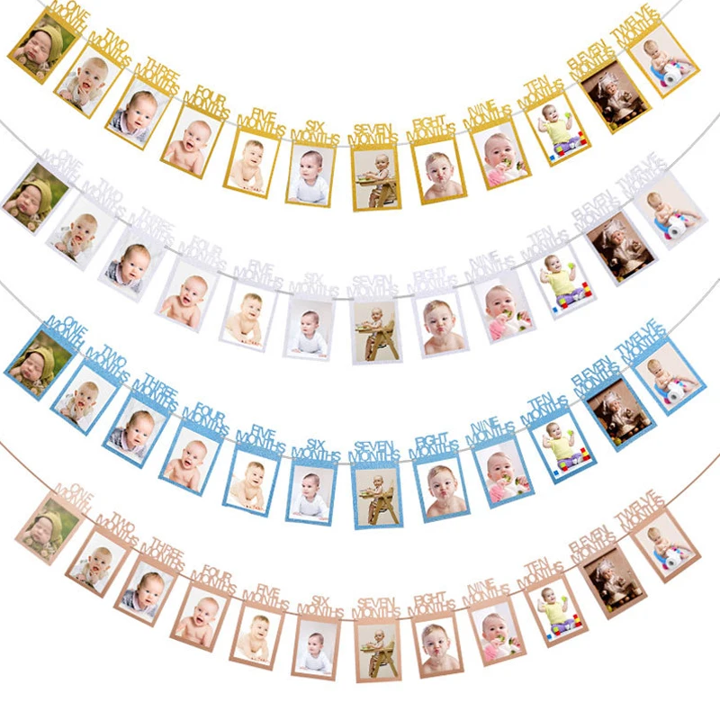 Фоторамка на 1-й день рождения баннер для новорожденного ребенка фотография 12