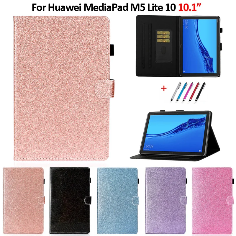 

Bling Glitter Twinkling Cover for Huawei MediaPad M5 Lite 10 BAH2-W19/L09 10.1" Protective Tablet for Huawei M5 Lite 10 Case