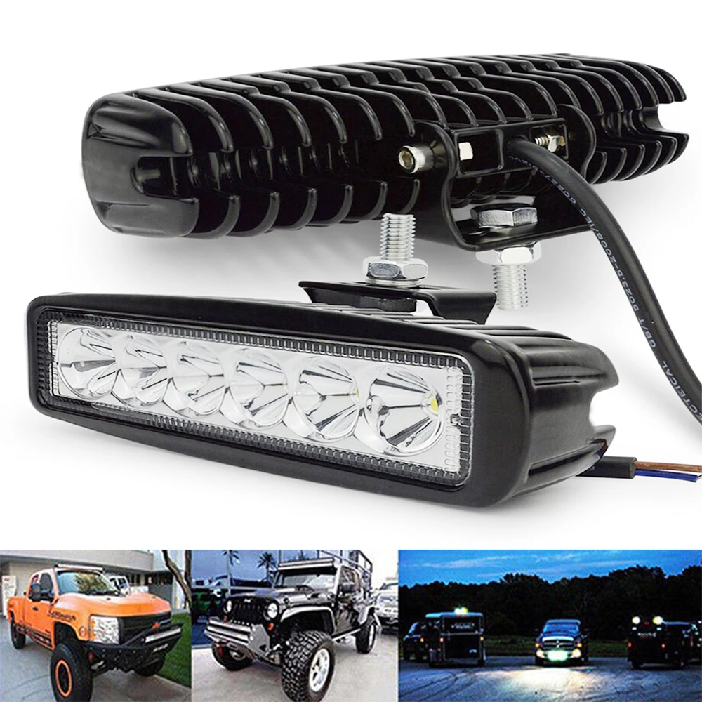 

18W 6 LED 800LM Work Light For Motorcycle Car Truck Boat Tractor Working Light Off Road Work Lamp Motorbike Driving LED Lights