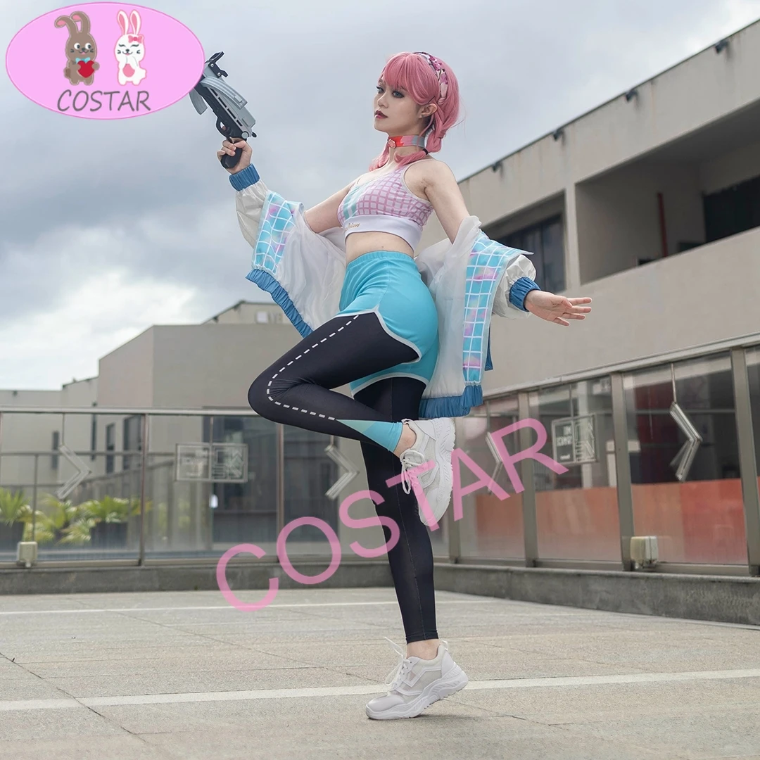 

Anime! Arknights Blue Poison Shoal Rhythm Laser Coat Daily Sportswear Uniform Cosplay Costume Role Play Clothing Women 2021 NEW