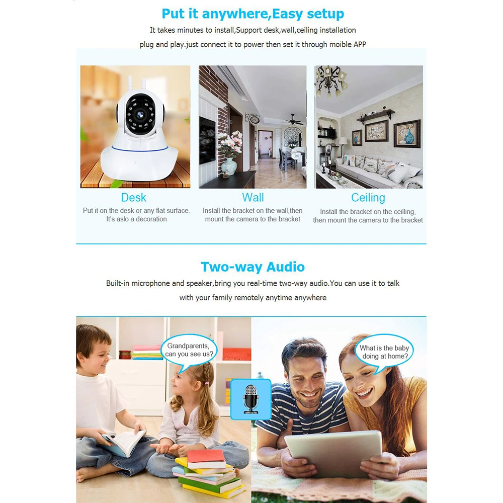 HD 3MP 1080P WIFI IP-камера 1536P домашняя камера видеонаблюдения CCTV детская умное
