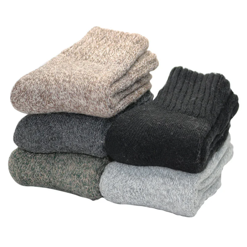 

Men's Warm Wool Socks Winter Pure Color Thick Snow Casual Cashmere Business Socks 1 Pair