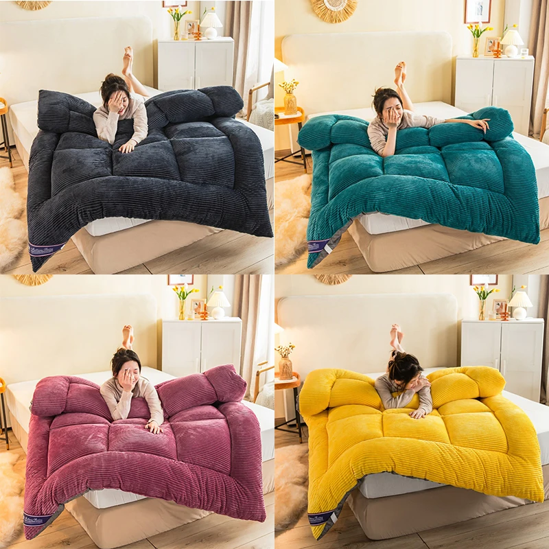 

Удобный мягкий складной матрас с татами, зимние королевские плюшевые матрасы с наволочками, матрас с двойным толстым теплым матрасом из мол...