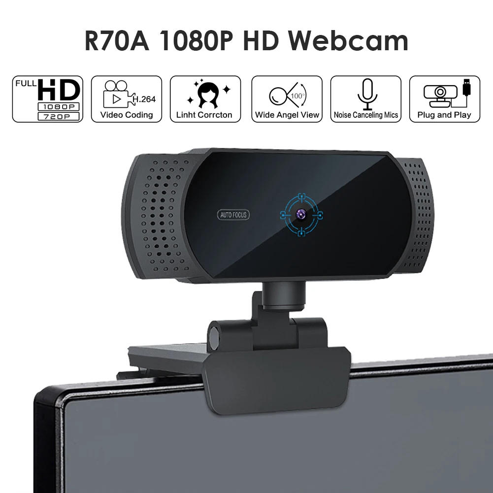 

2MP 1080P HD USB Webcam with Microphone for Video Conference Live Streaming PC Laptop Desktop Computer Accessory
