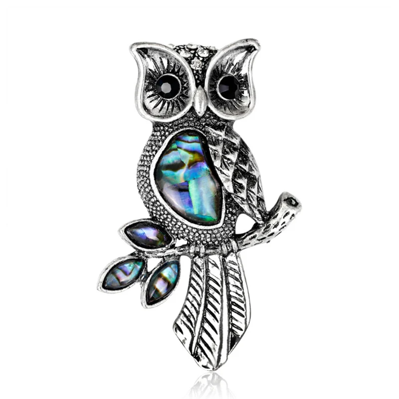 

Donia Jewelry Fashion Natural Shell Retro Personality Owl Brooch Men's Scarf Accessories Women's Coat Hat Corsage Jewelry