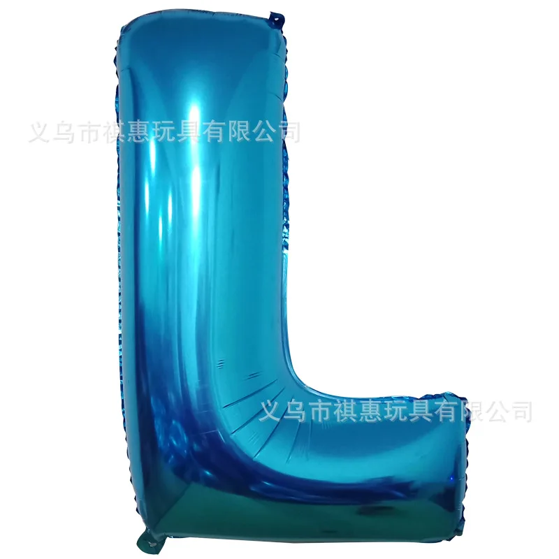 40 inch Blue aluminum film letter balloon Aluminum foil birthday Party wedding supplies Decorative photography props balloon - Цвет: L