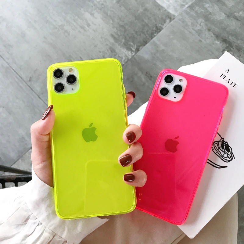 Модный милый неоновый чехол для телефона Samsung A50 A70 A51 A71 S20 S9 S10 Plus Note 10 мягкие чехлы