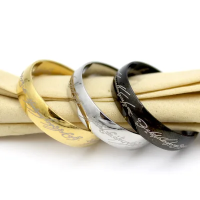 Модное обручальное кольцо золотого/белого/черного цвета из нержавеющей стали