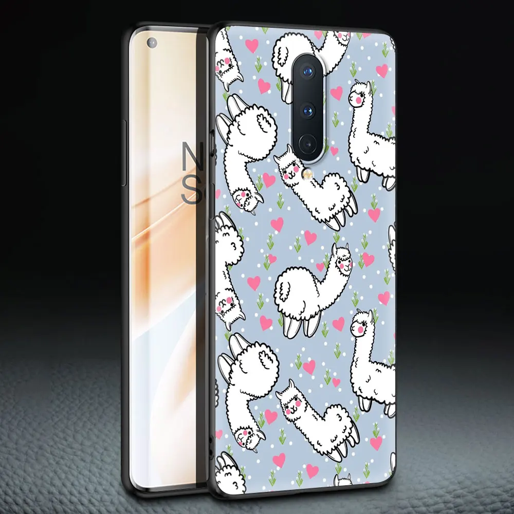 

Luxury Soft Phone Case Cover for OnePlus 9 9R 8T 8 7T 7 Pro Plus 5G Z Silicone Shockproof Coque Shell Cartoon Alpaca