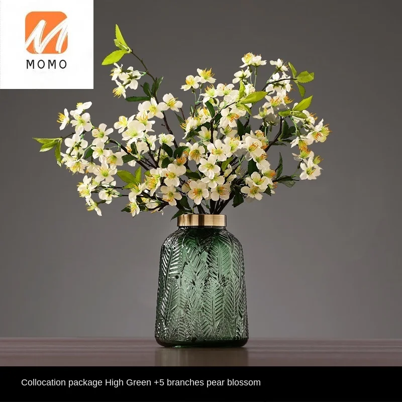 

Portable Glass Bottle European Style Dining Table Vase Flower Arrangement Decoration Nordic Style Dried Flower Living Room Pear