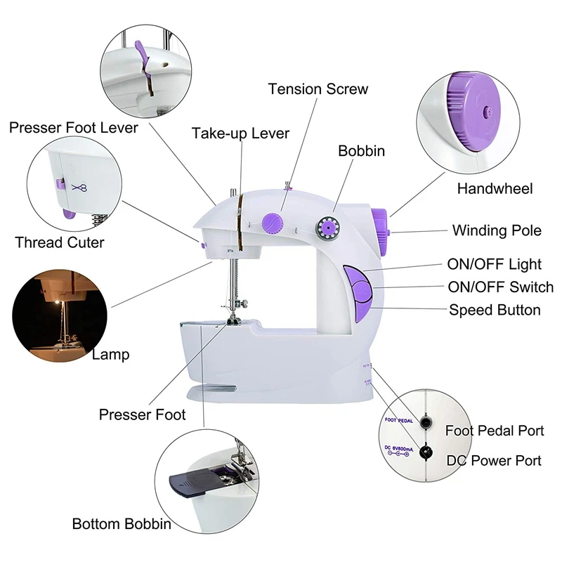 Мини швейная машина Модернизированная версия портативная микро машинная