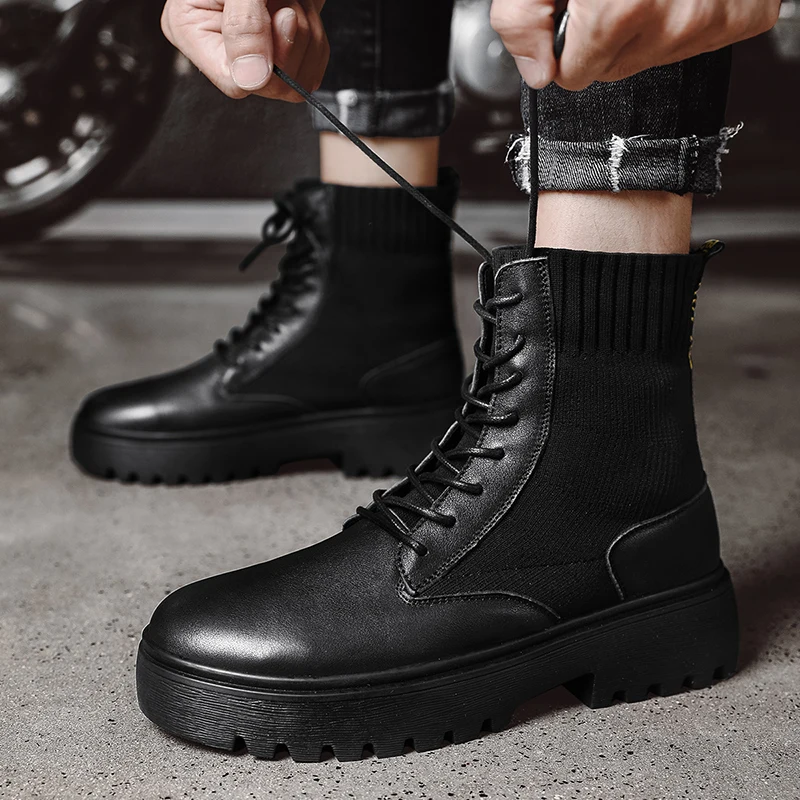 Эластичные Ботинки Martin женские короткие ботинки 2021 мужские на толстой подошве в