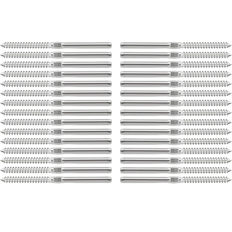 

35 Pairs Swage Lag Screws Left & Right, for 1/8 Inch Cable Railing DIY Baluster Kit Wood Post Balusters System