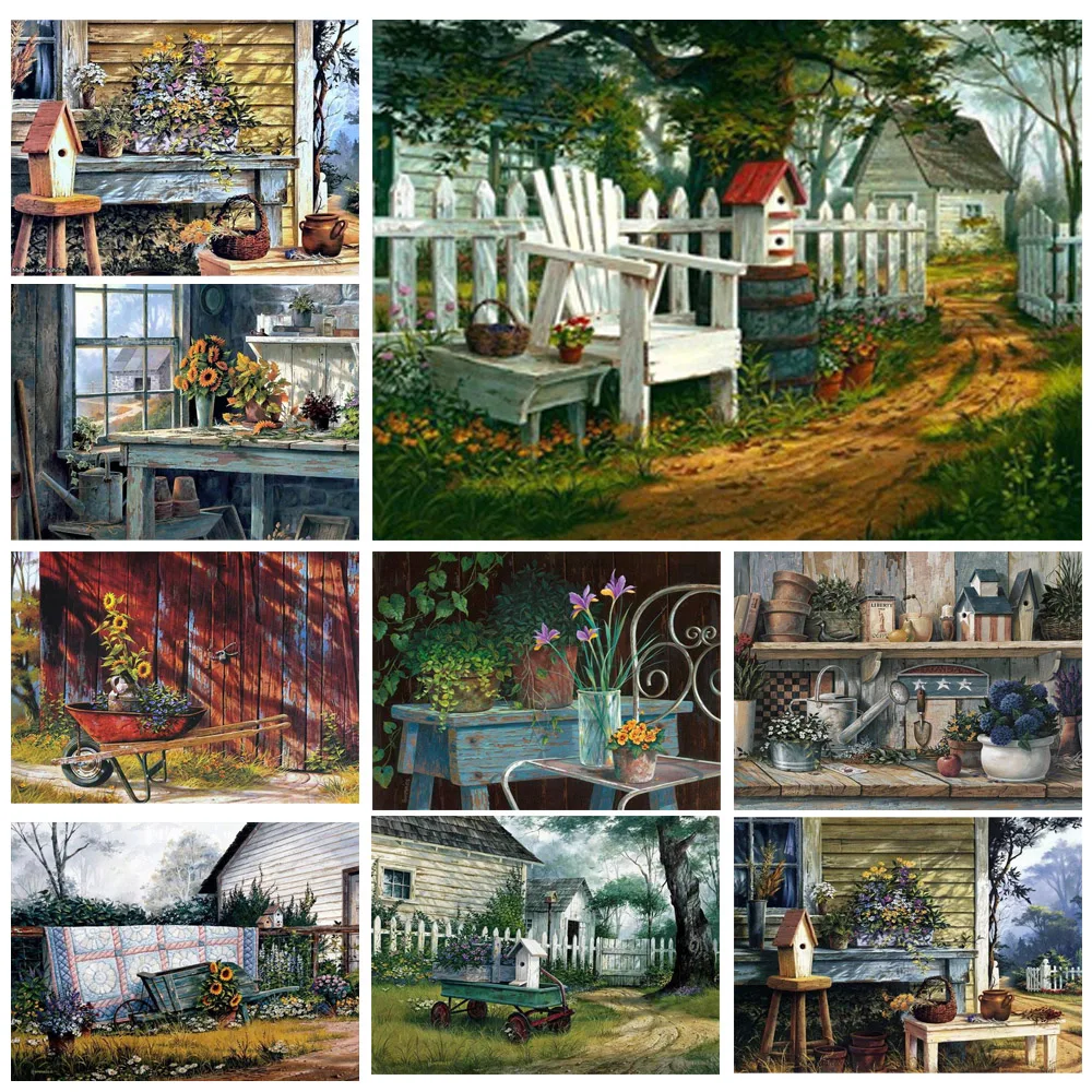 

5D новая алмазная живопись Сельский пейзаж Ручная роспись серия Алмазная вышивка Стразы мозаика ручная работа украшение для дома искусство