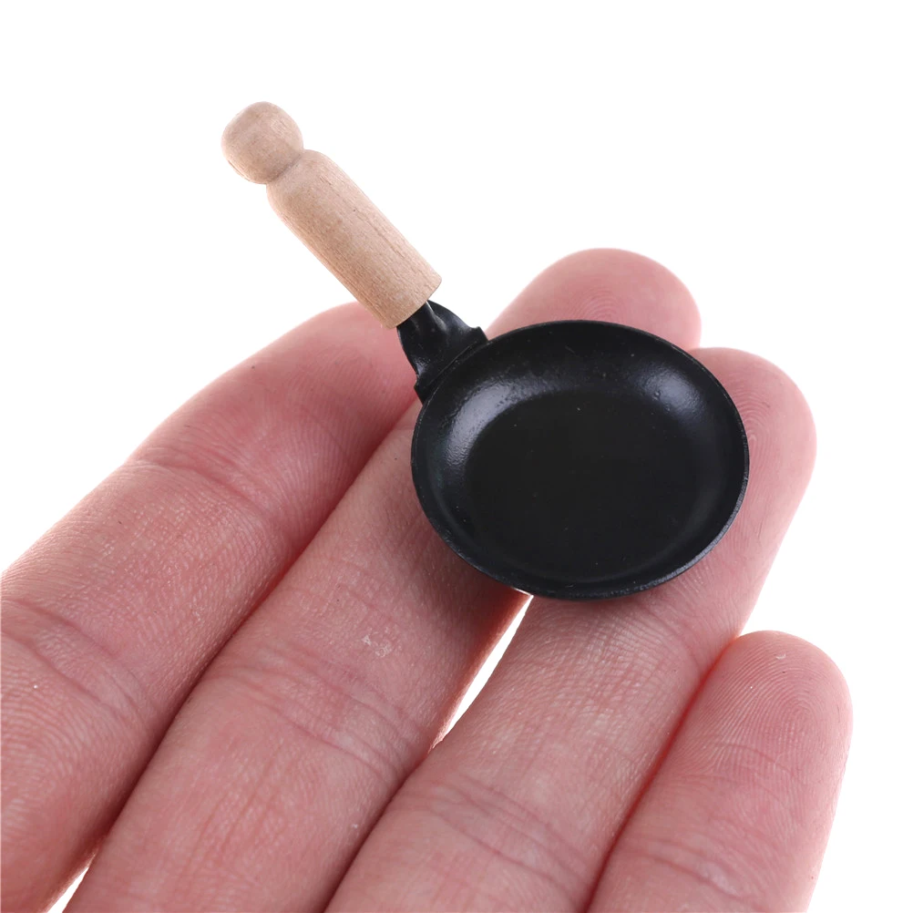 

Frying Pan Furniture Toys Dollhouse Miniature Kitchen Cooking Tool For 1/6 1/12 Dollhouse Deor