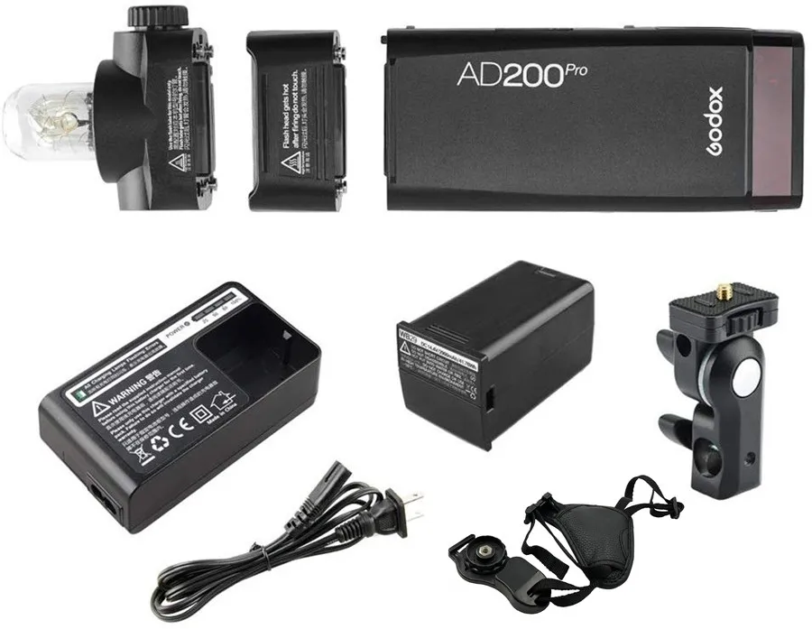 Godox AD200 Pro AD200Pro 200Ws 2,4G Вспышка стробоскоп 1/8000 HSS 500 полная мощность вспышки 0,01-2,1 s переработка батареи 2900 мАч