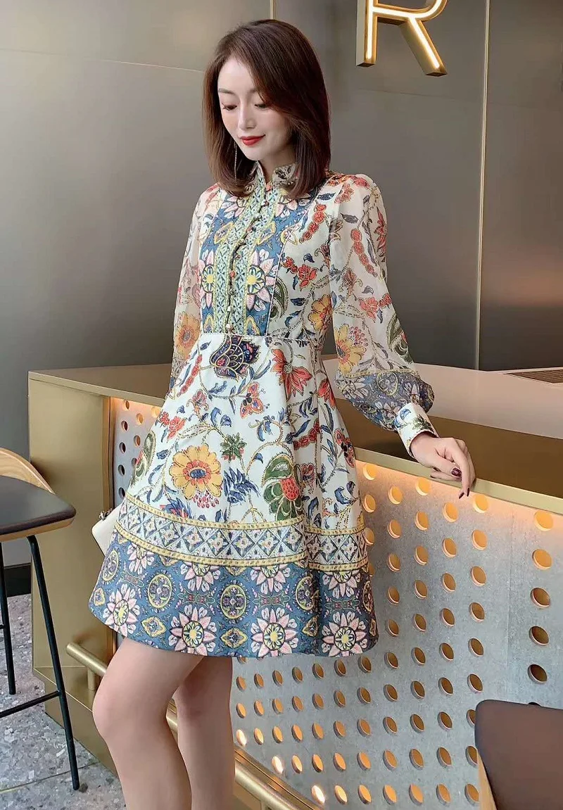 Женское винтажное платье с цветочным принтом облегающее ТРАПЕЦИЕВИДНОЕ