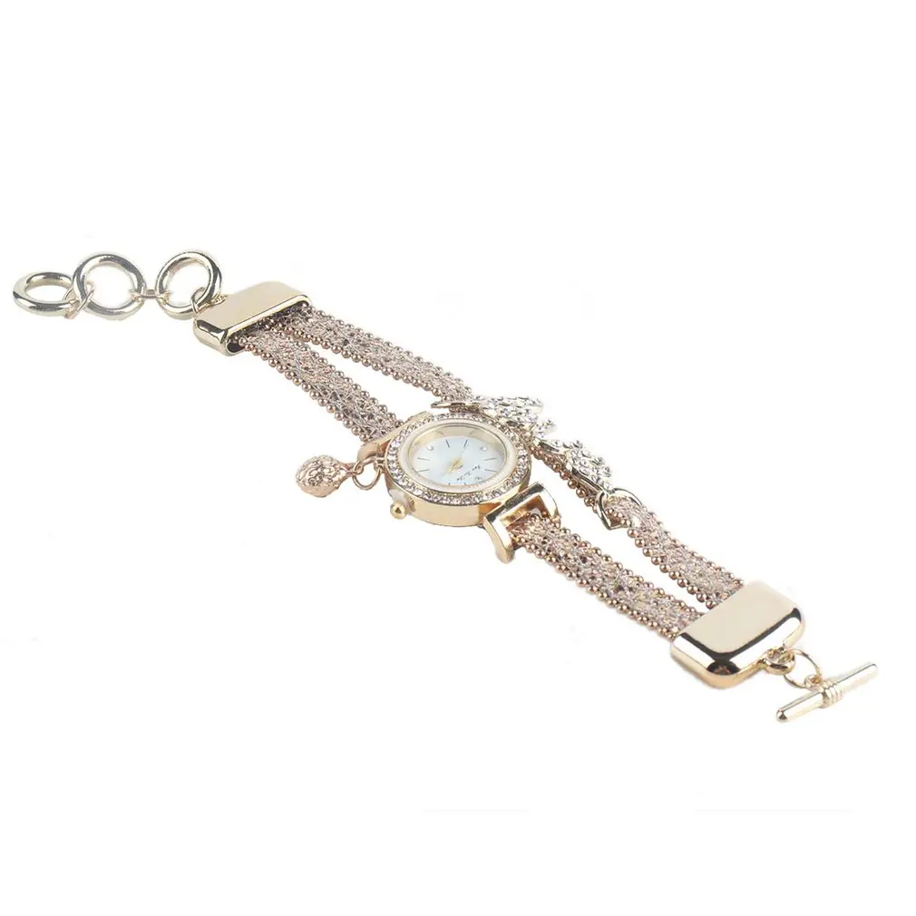 FD082 женские модные повседневные кварцевые наручные часы Стразы часы-браслет