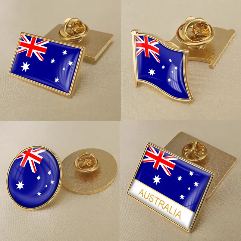 

Coat of Arms of Australia Australian Map Flag National Emblem National Flower Brooch Badges Lapel Pins