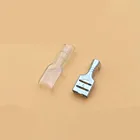 100 наборов (200 шт.), гнездовой разъем лопатка, 2,84,86,3, обжимная Клемма с изоляционными втулками для клемм