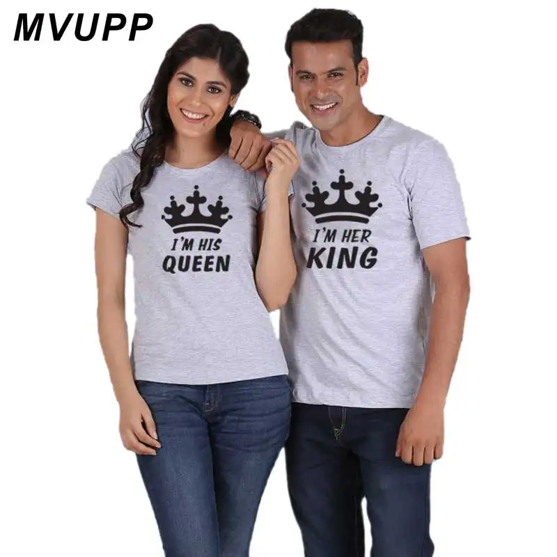 Футболка king queen парная для мужчин и женщин хлопковая Модная рубашка влюбленных