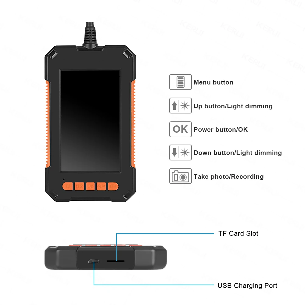Камера-Эндоскоп KERUI IP67 камера-бороскоп диаметром 8 мм ЖК-экран 1080 дюйма 4 3 P ручной