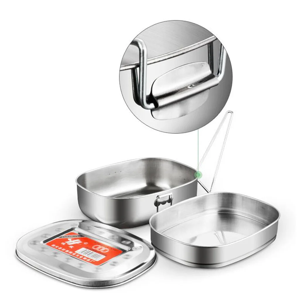 

Stainless Steel Metal Bento Box Food Container Lock Clips School Office Work Camping