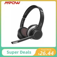 mpow hc5 bluetooth 5 0 headset for call center driver office wireless wired 2 in 1 22h battery life cvc 8 0 noise cancelling mic