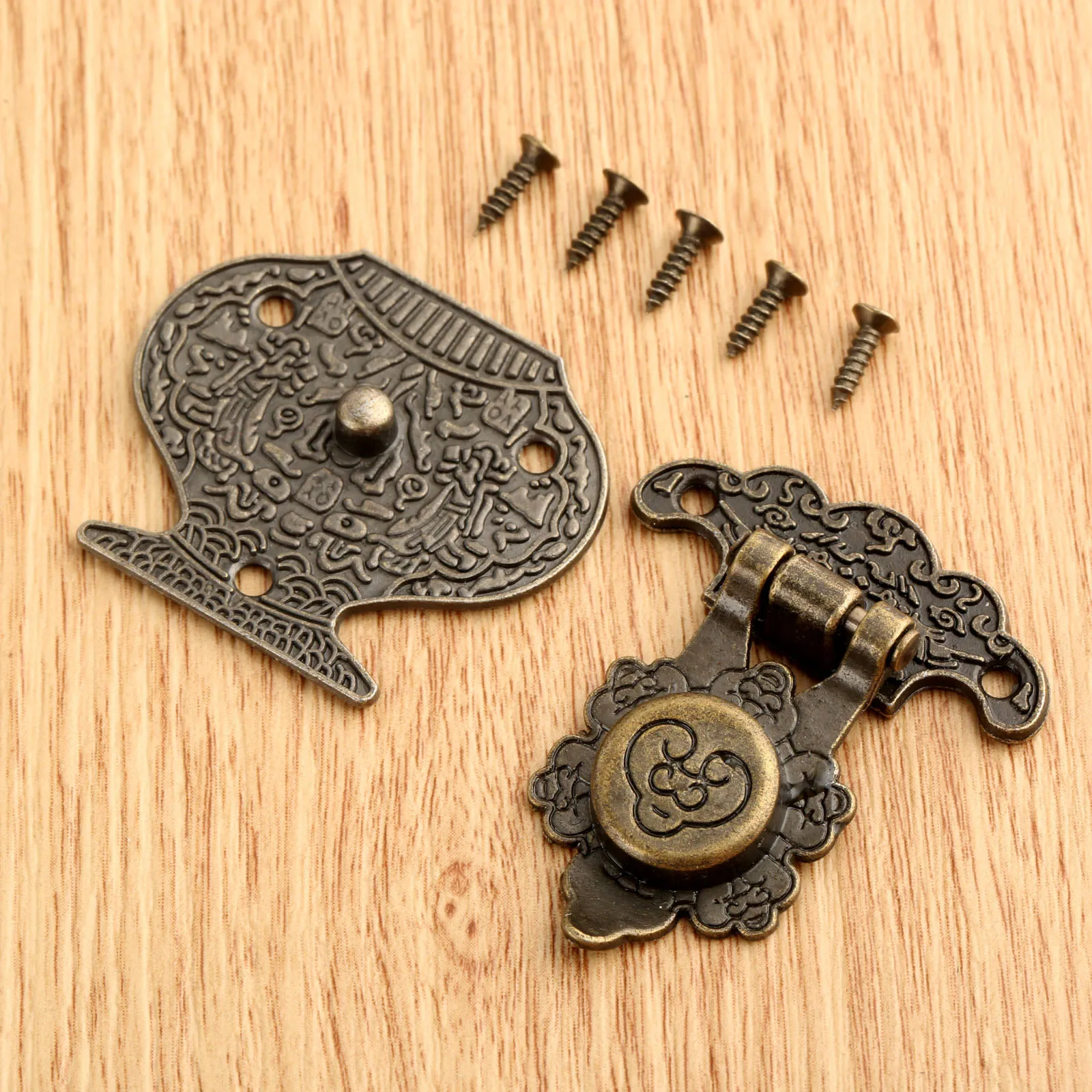 Античный деревянный чехол с застежкой винтажный декоративный замок с застежкой защелка Пряжка для ювелирных изделий Деревянный выдвижной ящик 37x46 мм 50x40мм